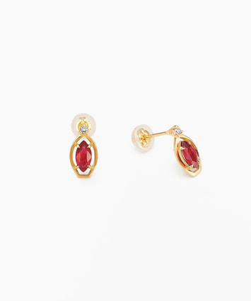 K18YG ルビー・ダイヤモンド ピアス|festaria Online Shop(フェスタ