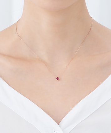 K18PG ルビー ネックレス|festaria Online Shop(フェスタリア