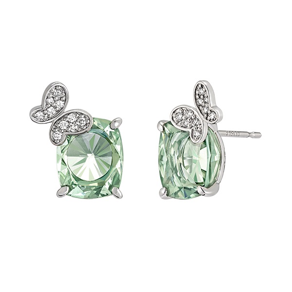 Pt950グリーンクオーツ/ダイヤモンドピアス | ポンテヴェキオ公式