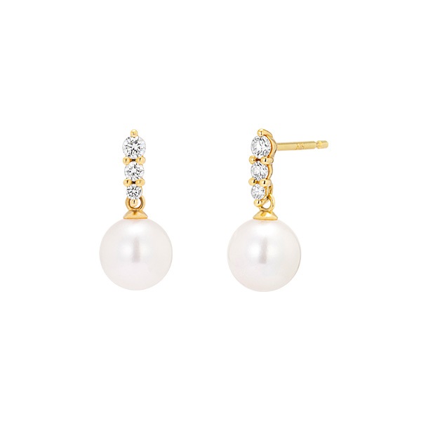 K18YGアコヤパール/ダイヤモンドピアス | ポンテヴェキオ公式