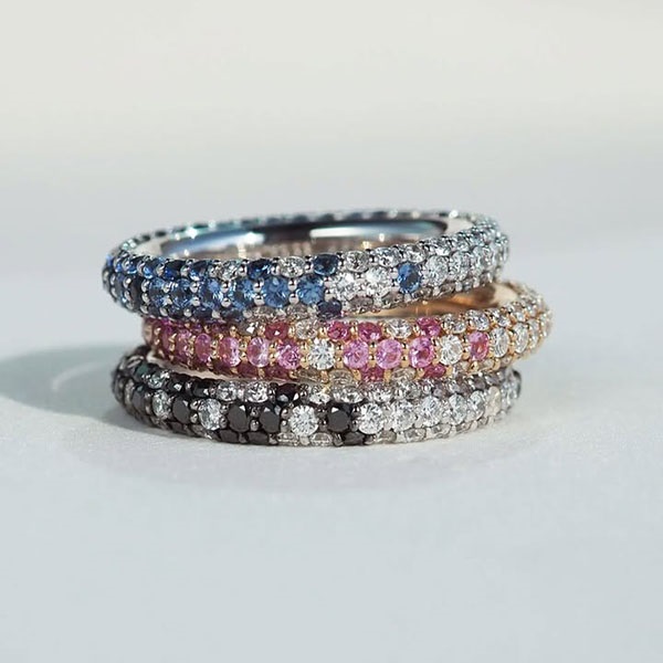 K18PGピンクサファイア/ダイヤモンドリング | ポンテヴェキオ公式