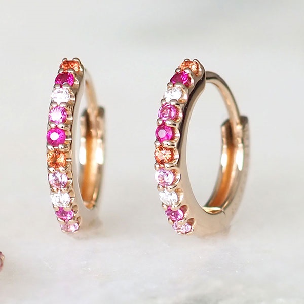 K18PGルビー/カラーサファイア/ダイヤモンドピアス | ポンテヴェキオ