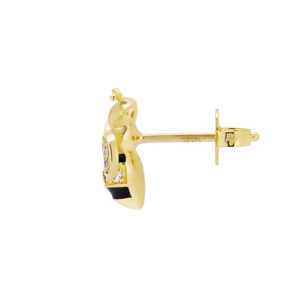 K18YGエナメル/ダイヤモンドピアス(片耳用) | ポンテヴェキオ公式