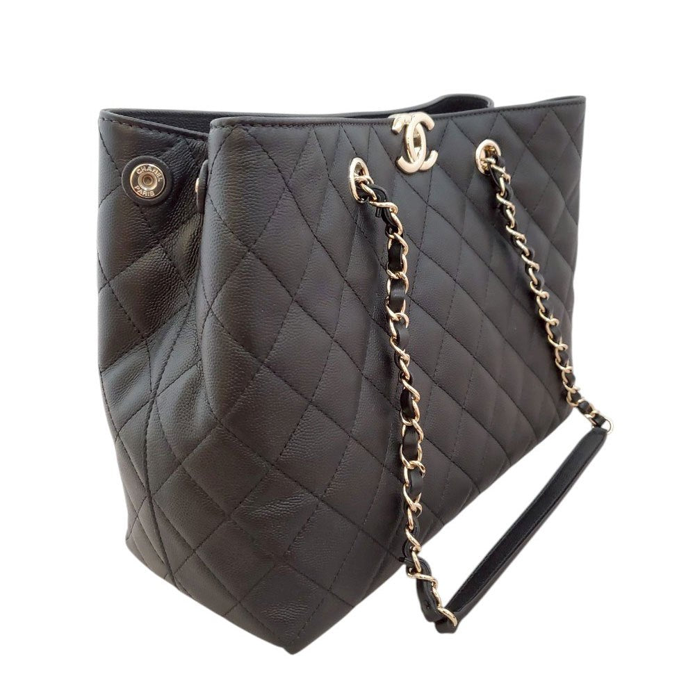 シャネル CHANEL AS3953 ブラック キャビアスキン チェーントート