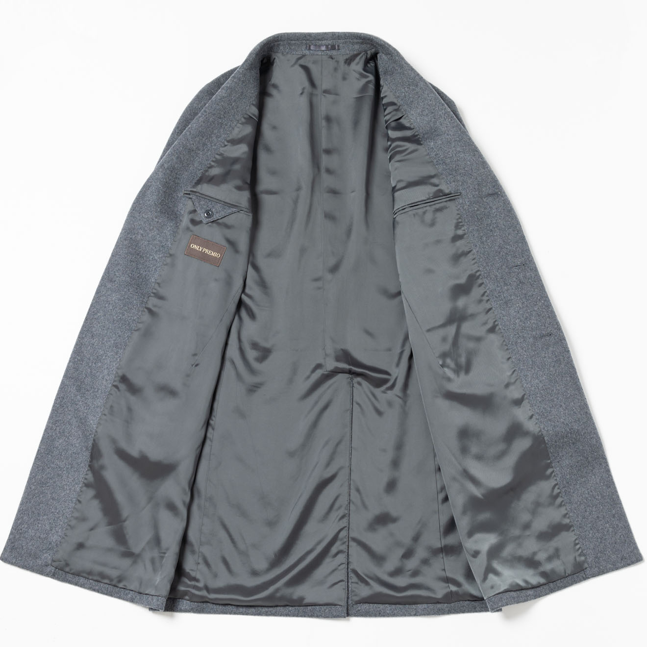 テーラーズC カシミヤ100% シングルチェスターコート グレー | ONLY