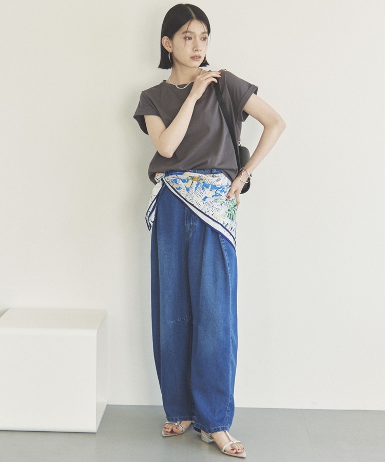 ソフトデニムワイドタックパンツ(36 BLUE): パンツ｜PMbox P&M