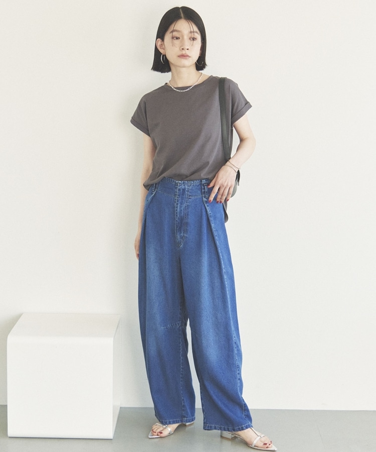 ソフトデニムワイドタックパンツ(36 BLUE): パンツ｜PMbox P&M