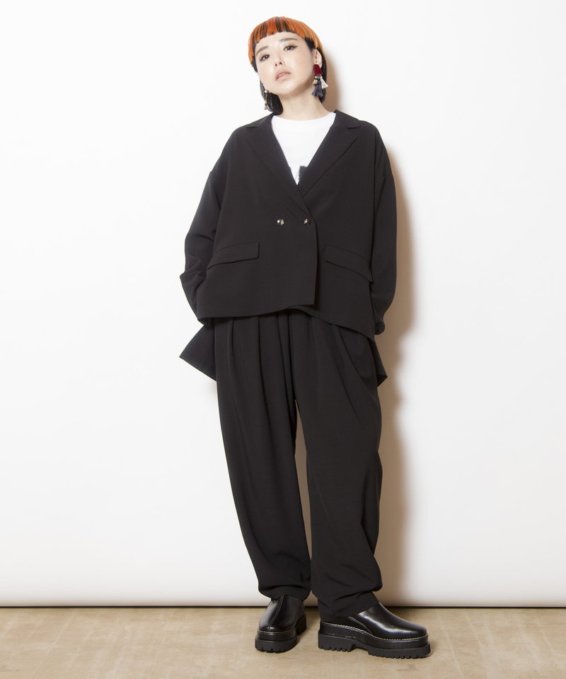 バックタックダブルブレストジャケット | 【レディースファッション