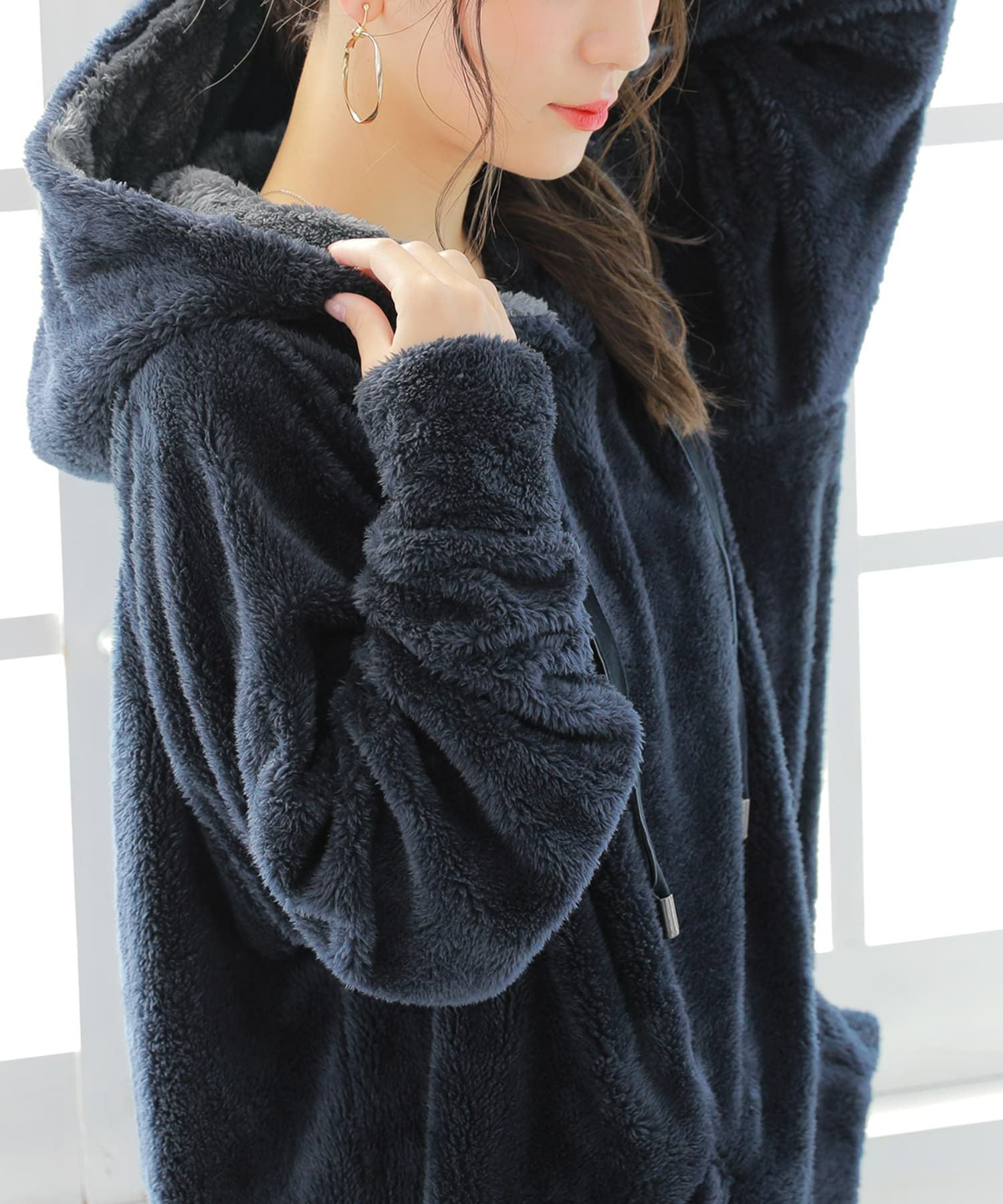 n'OrLABELふわふわボアパーカー』レディースファッション通販サイトの