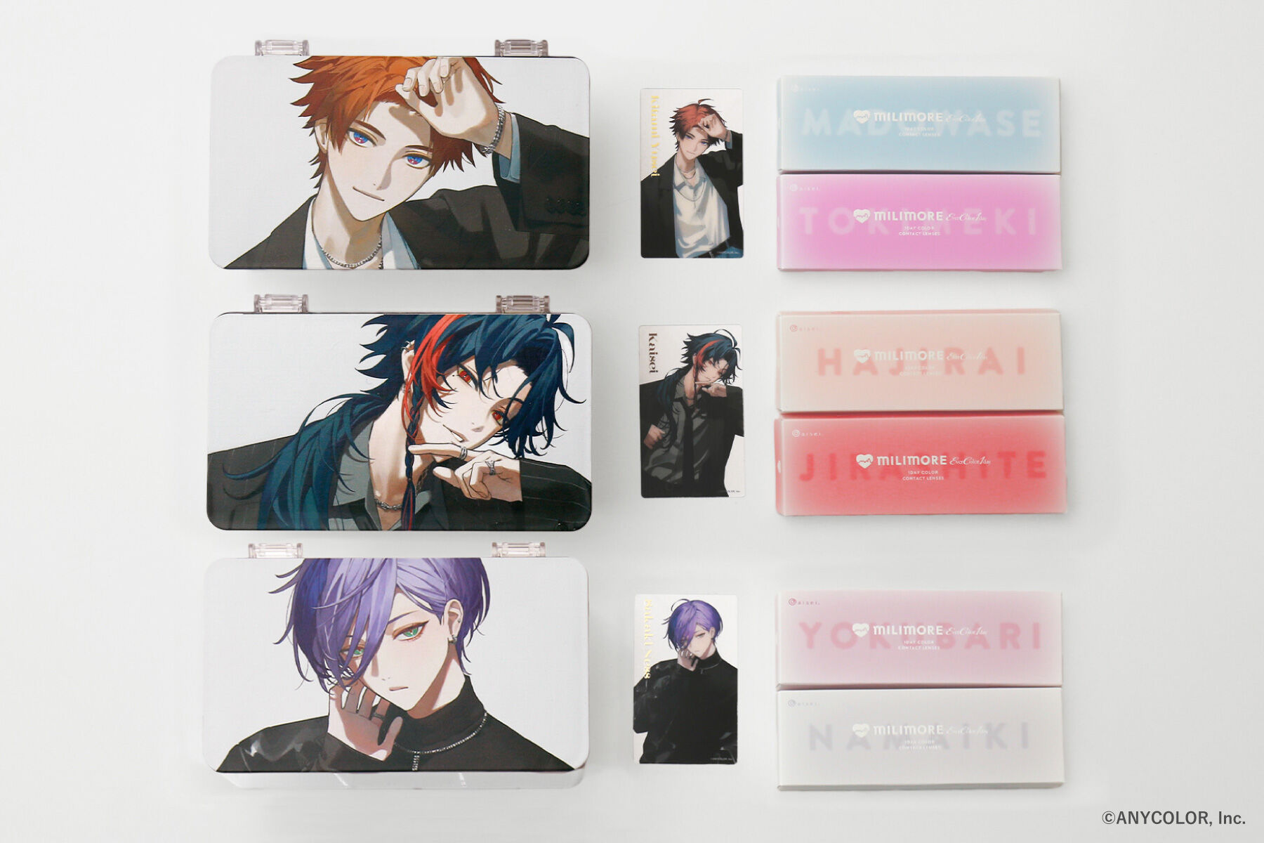 にじさんじ『3SKM』がカラーコンタクトとコラボ 描き下ろしビジュアル