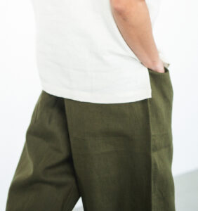 LOOSY: 8 オリーブ (8分丈リラックスパンツ) | 【公式】工房織座