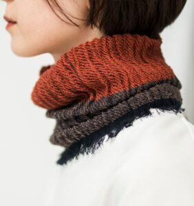 ウール ネックウォーマー マロン×ブラウン | 【公式】工房織座
