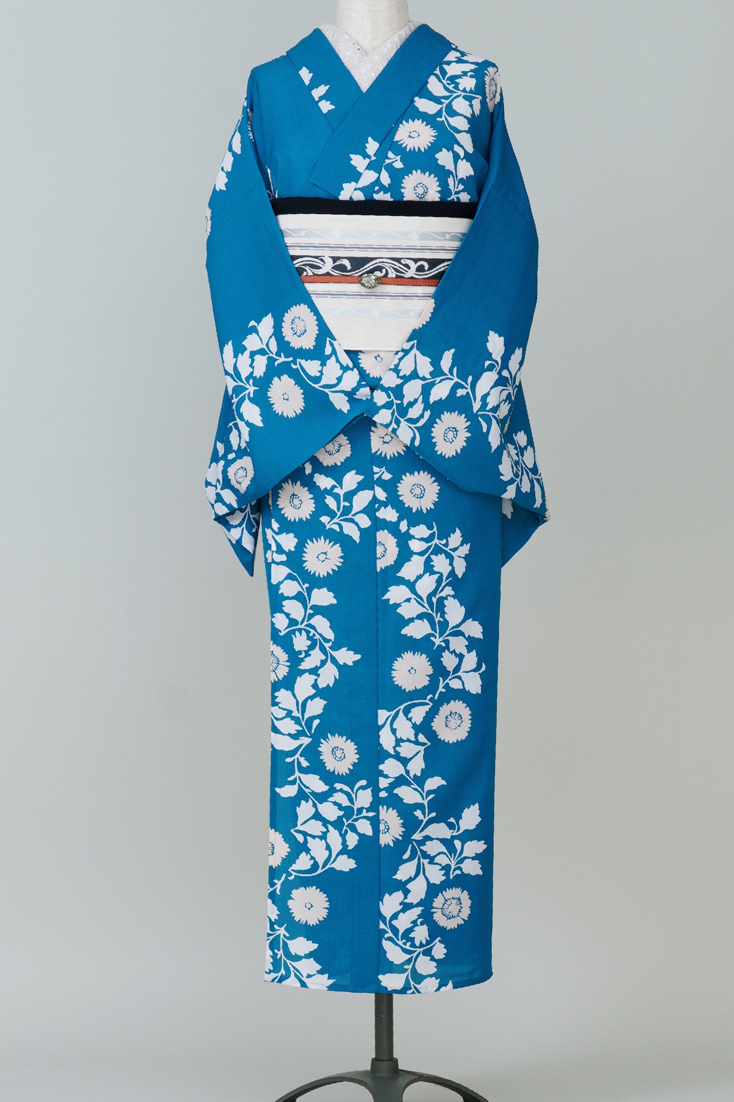 2024大塚呉服店オリジナル単衣・浴衣 花ゆらぎ ブルー