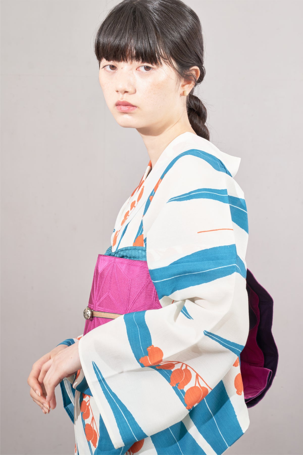 大塚呉服店オリジナル浴衣 すずらん ミントオレンジ