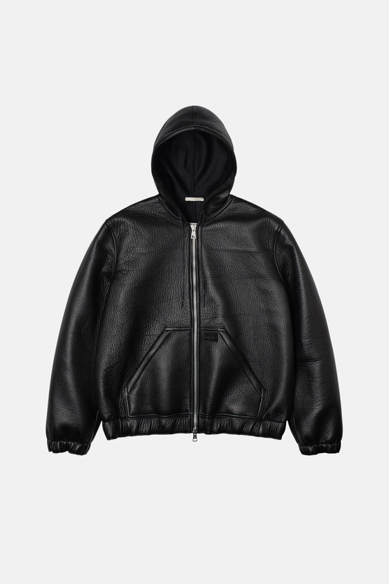 Our Legacy - Hooded Jacket Black Scuba Leather