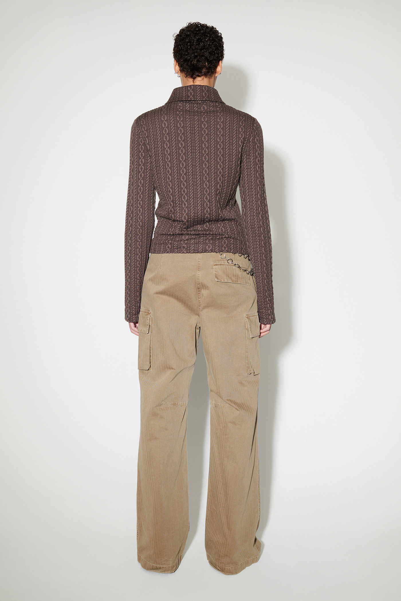 Our Legacy - Slim Zip Longsleeve Indulgent Choco Cable Jacquard