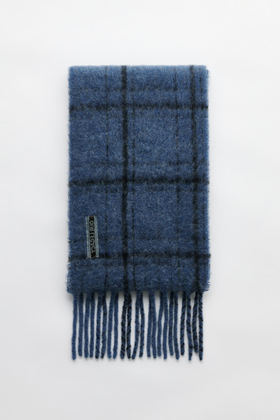 Our Legacy - Estate Scarf Deep Sea Fuzzy Alpaca Check