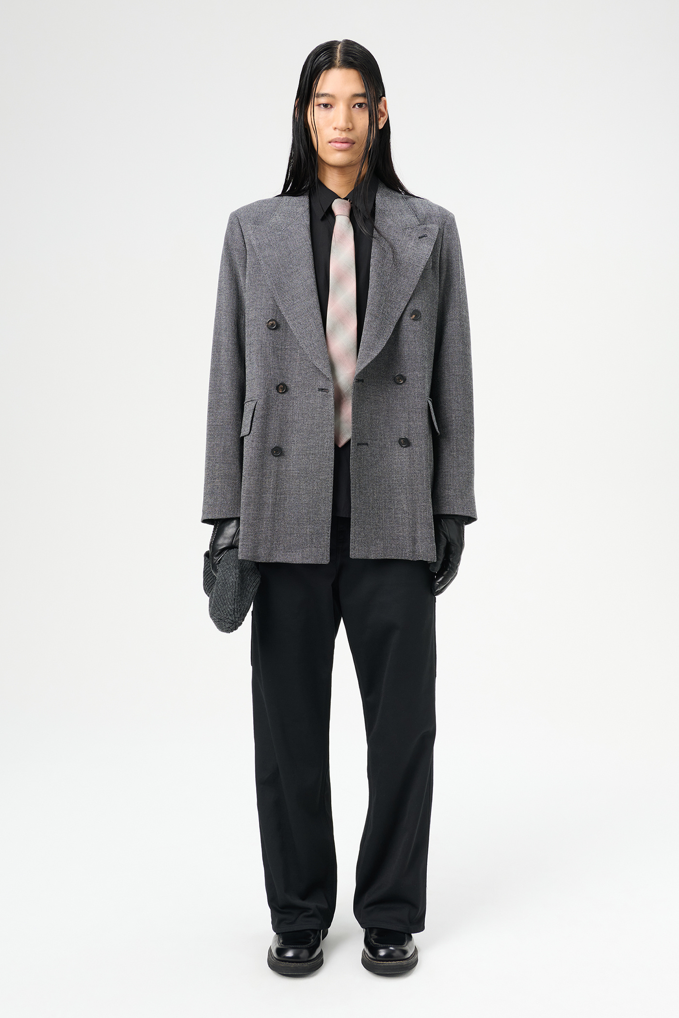 Our Legacy - Sharp DB Blazer Black TV Static Mouline Wool