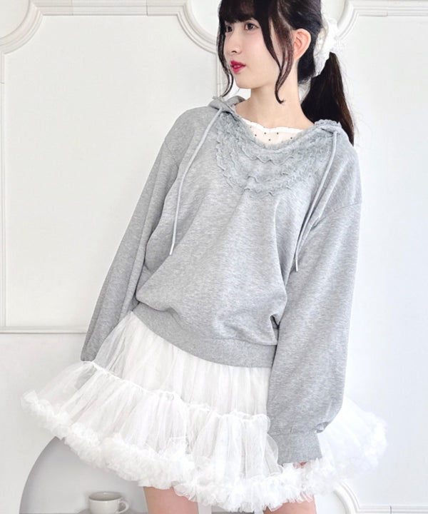 フリルレースパーカー | LO2256078 | グレー – Outfitter lab