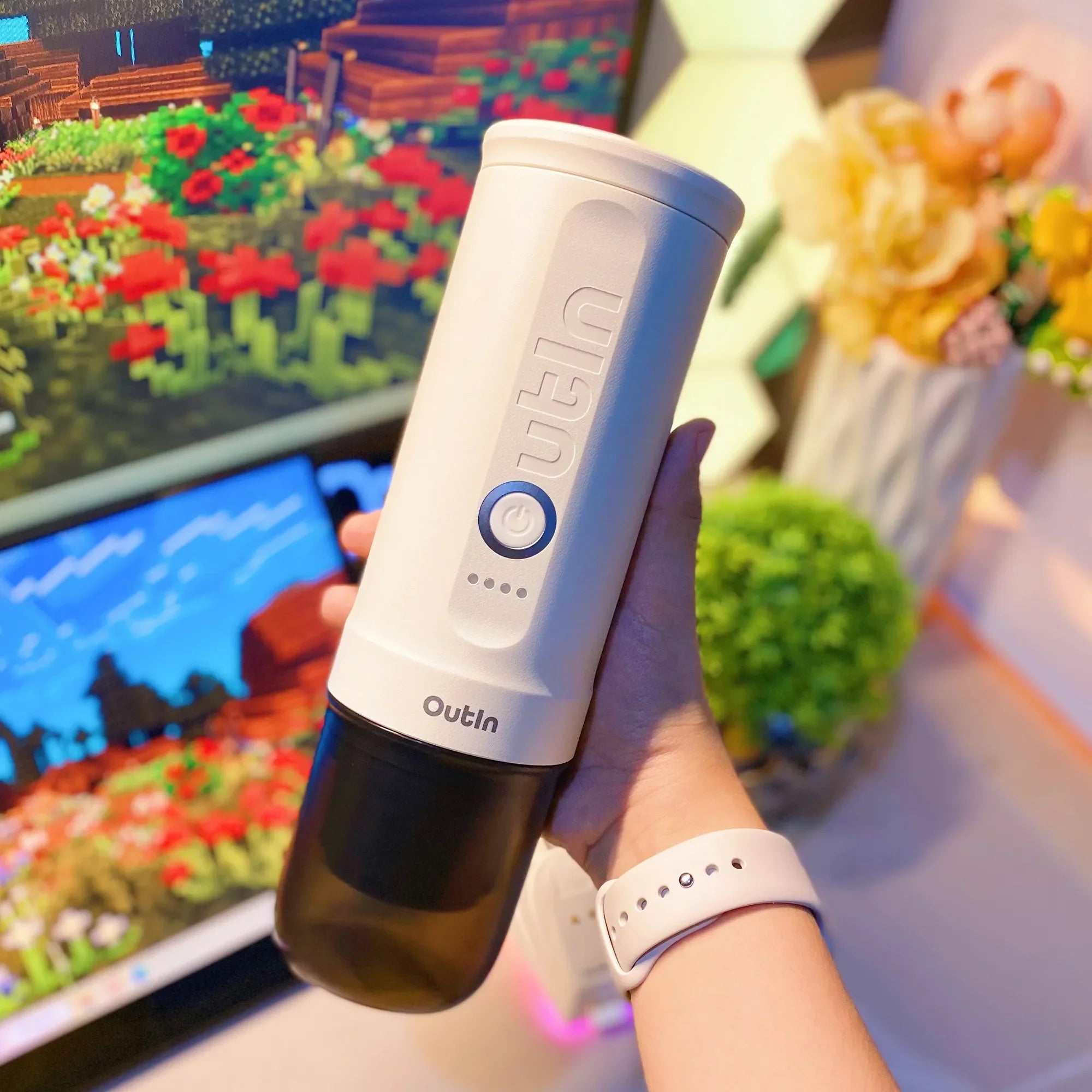 Portable Espresso Machine Pearl White | 20 Bar