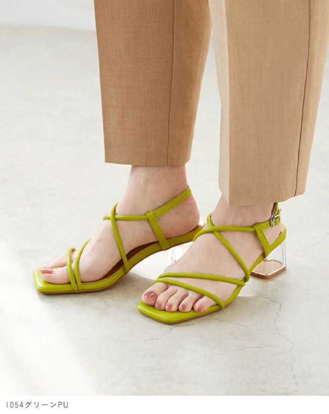 menue (メヌエ) クリアヒールストラップサンダル 送料無料 | welleg