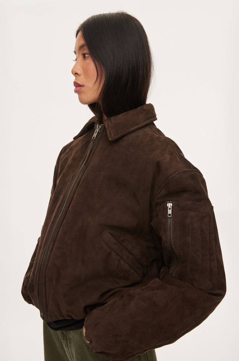 Spirit Suede Bomber – oval square