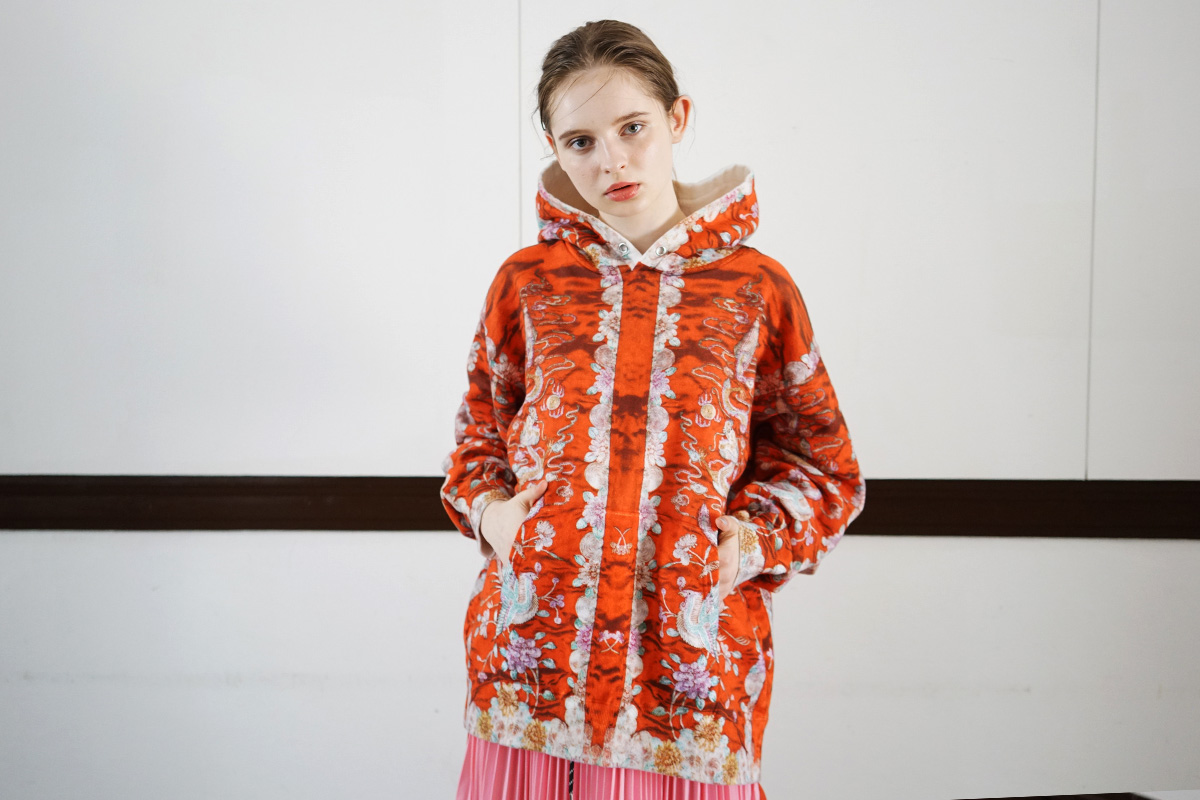 AHCAHCUM あちゃちゅむ 刺繍pt BIGパーカー[01-203-5110]