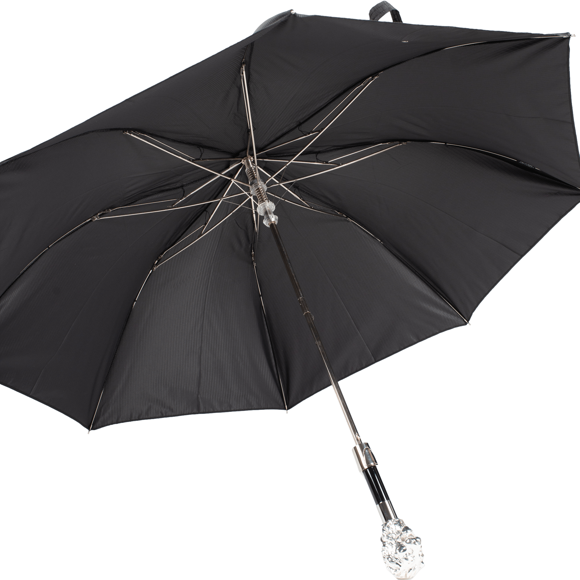 折りたたみ傘] シルバーライオン x ブラックストライプ – Pasotti 公式