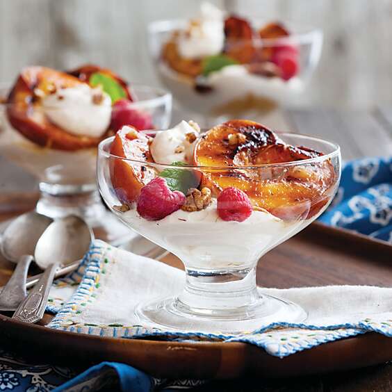 Peach Parfaits with Bourbon Whipped Cream - Paula Deen Magazine
