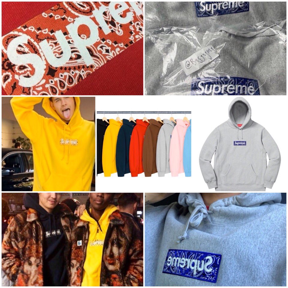 Supreme】2019FW Bandana Box Logo Hooded Sweatshirt 各カラー リーク
