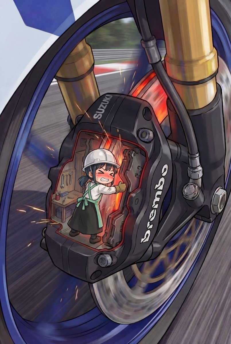 スポーツバイクのラジアルマウントブレーキキャリパーの中の人