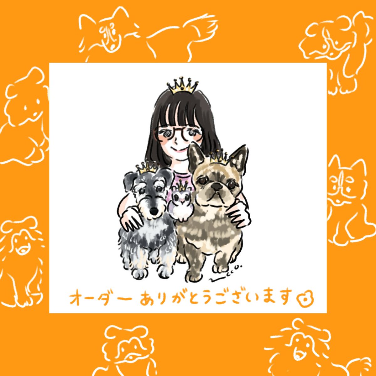 デジタルイラスト似顔絵】 似顔絵オーダーいただきましてありがとう