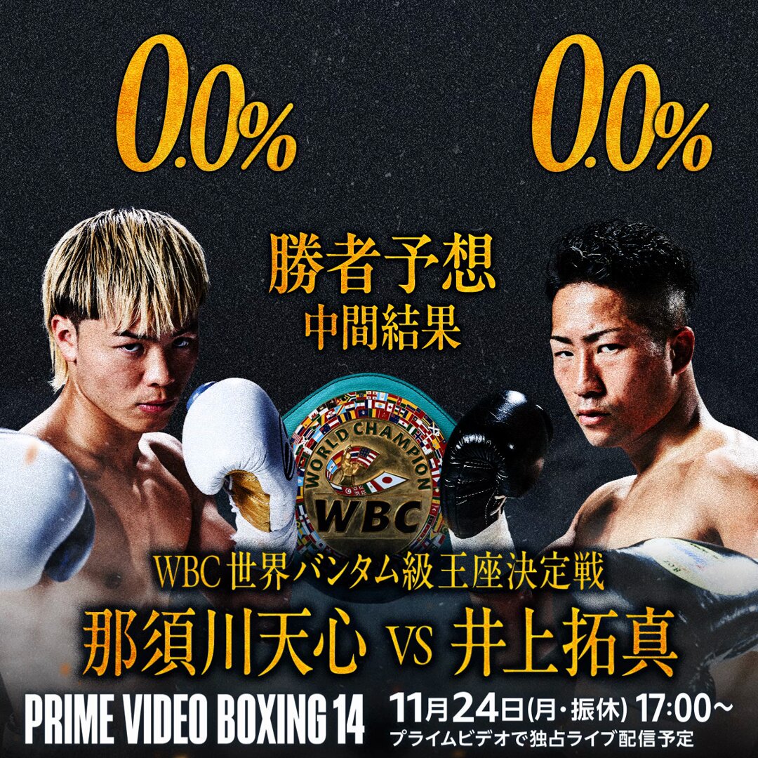 Prime Video Boxing14』 予想混戦の「那須川天心 vs 井上拓真