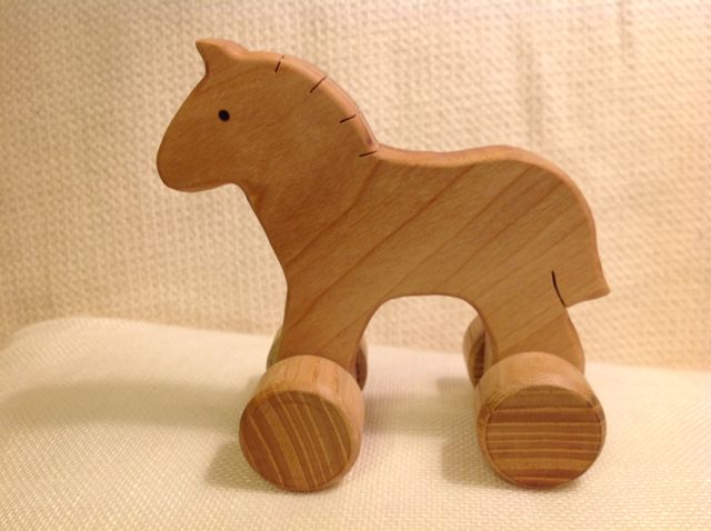 木工 車輪付き木馬 ちょっと大きめ : 布と木と革FHMO-DESIGNS(ｴﾌｴｯﾁ