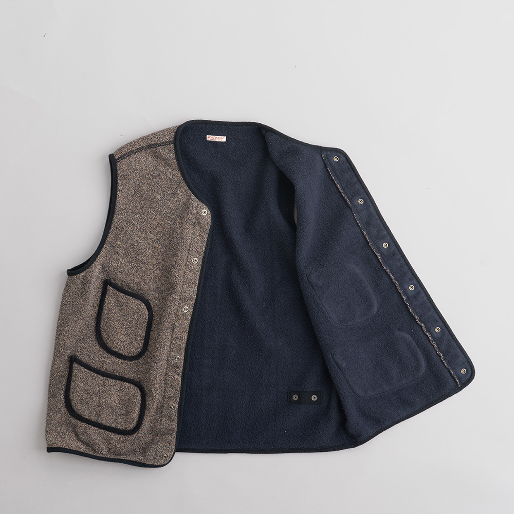 KAPITAL][キャピタル][ビーチ裏毛 ビーチベスト][CHA][EK-1296SJA]