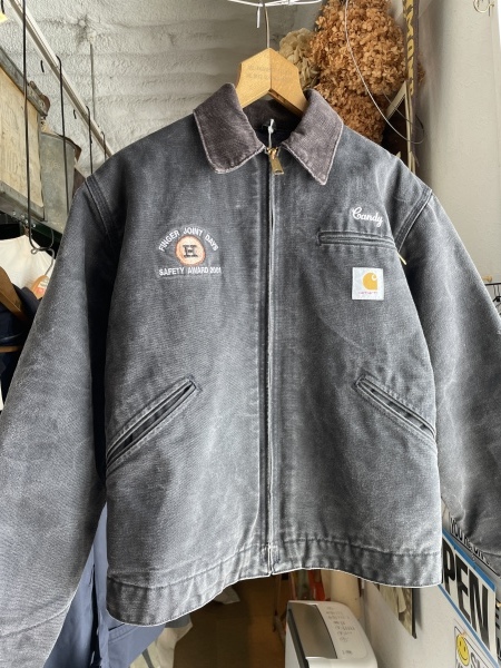 00s USA製 carhartt デトロイト ジャケット J01 フェードブラック 38R
