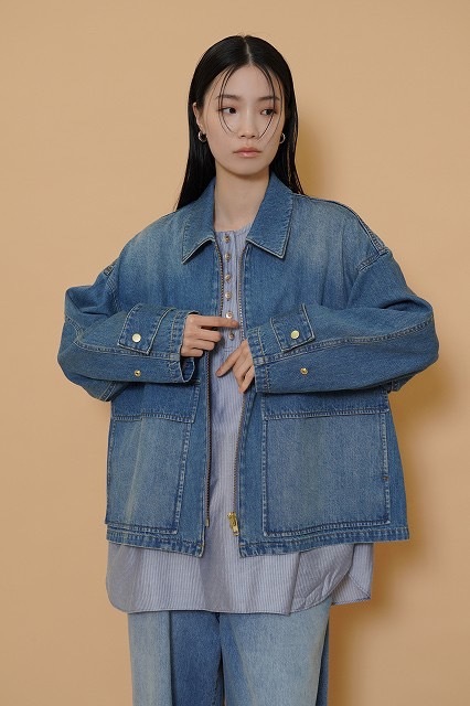 7下～8中 CYAN TOKYO シアントーキョー BIGポケットデニムZIPブルゾン