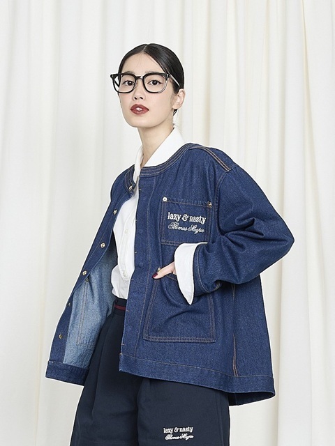 THOMAS MAGPIE トーマスマグパイ 2253203 ノーカラーデニムジャケット