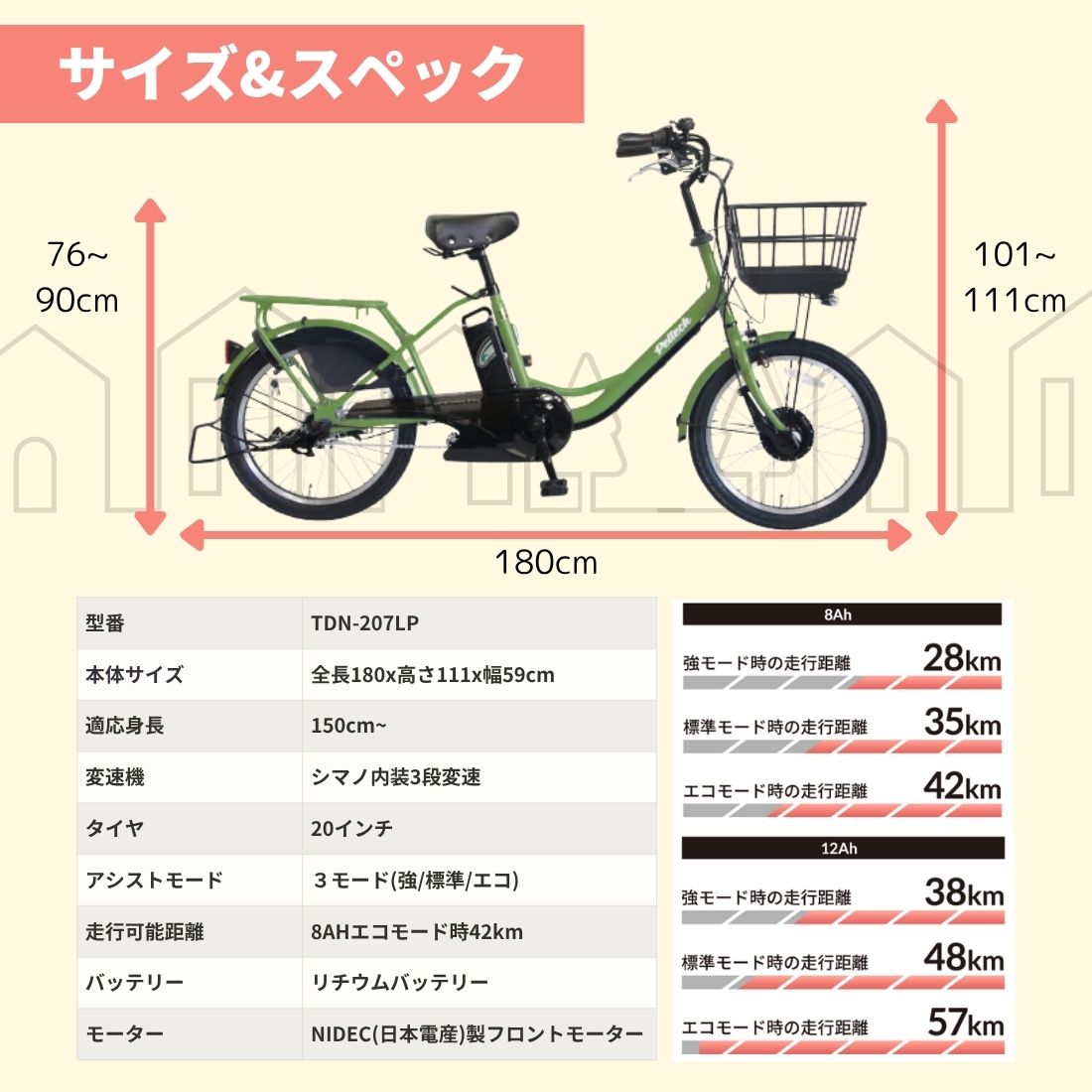 100％完成車納品】 20インチ シマノ内装3段変速 前輪駆動 日本電産製