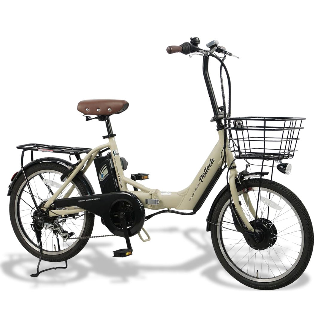 ノーパンク】 20インチ アルミ折り畳み電動アシスト自転車 フル装備