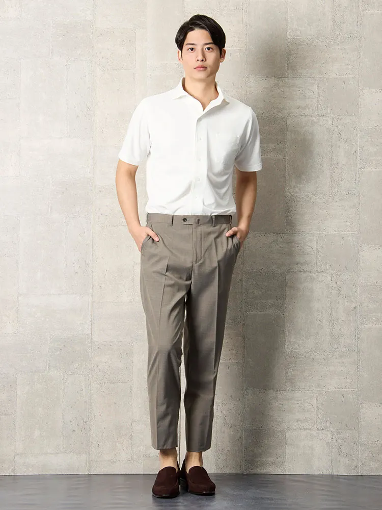 ネイビー 【高通気/凄脚パンツ】ノータックスラックス 無地 ベージュ