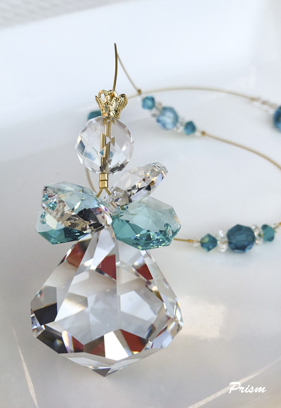 ダイア40mmグリーン／天使 ロング丈サンキャッチャー - サン