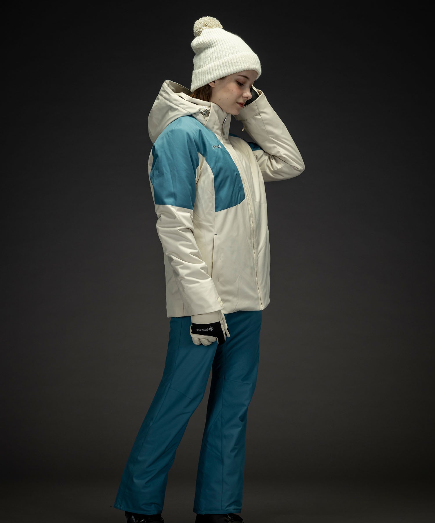 WOMENS】Asymmetry Bicolor Jacket アシンメトリーバイカラー