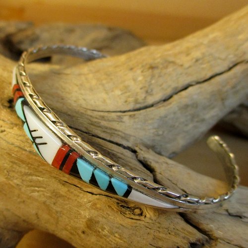 ズニ族：マルチストーン インレイ カフブレスレット - PINE☆FIELD