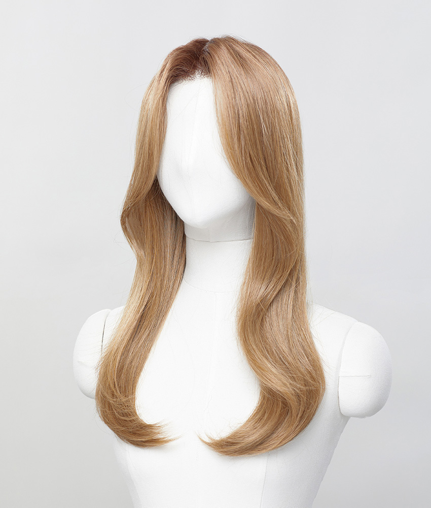 手植えフルウィッグ) アリス ストレート 19インチ - ゴールドブラウン
