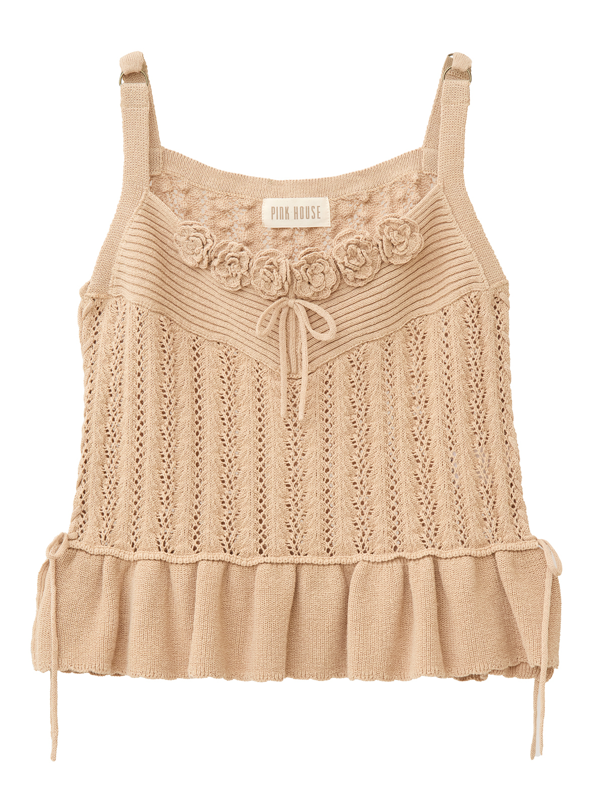 フラワーモチーフ使いニットベスト｜ピンクハウスオフィシャル