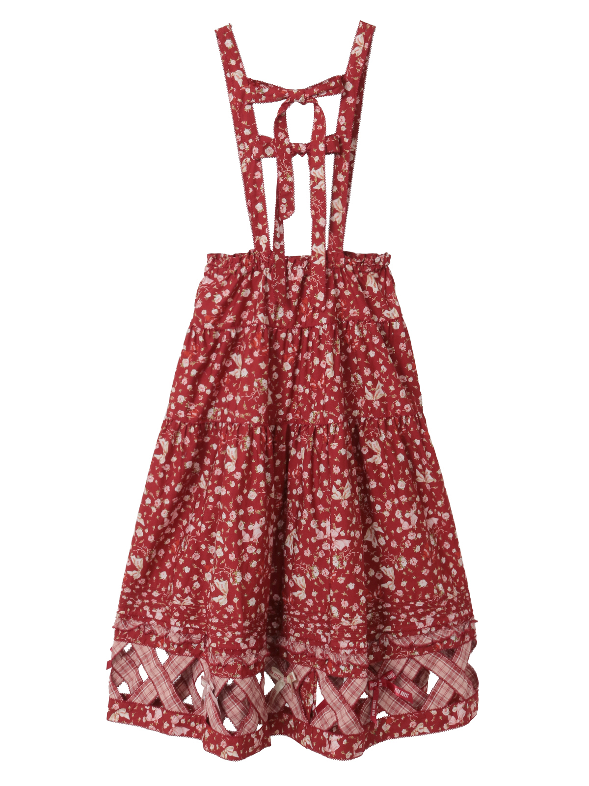 バラとリボンプリントパッチワーク吊りスカート｜ピンクハウス