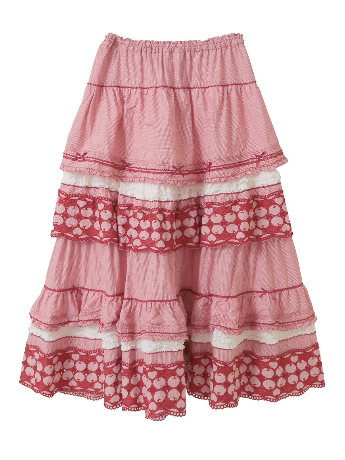 チェリーレース使いギンガムスカート｜ピンクハウスオフィシャル