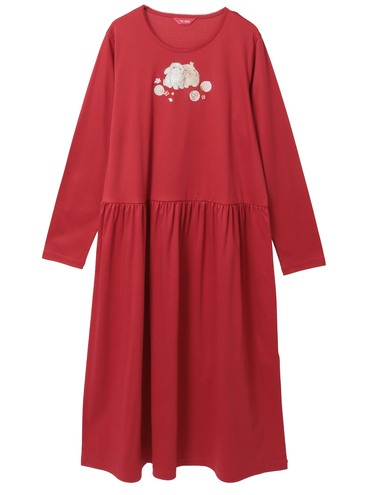 幸見うさぎ刺繍スムースワンピース｜ピンクハウスオフィシャル