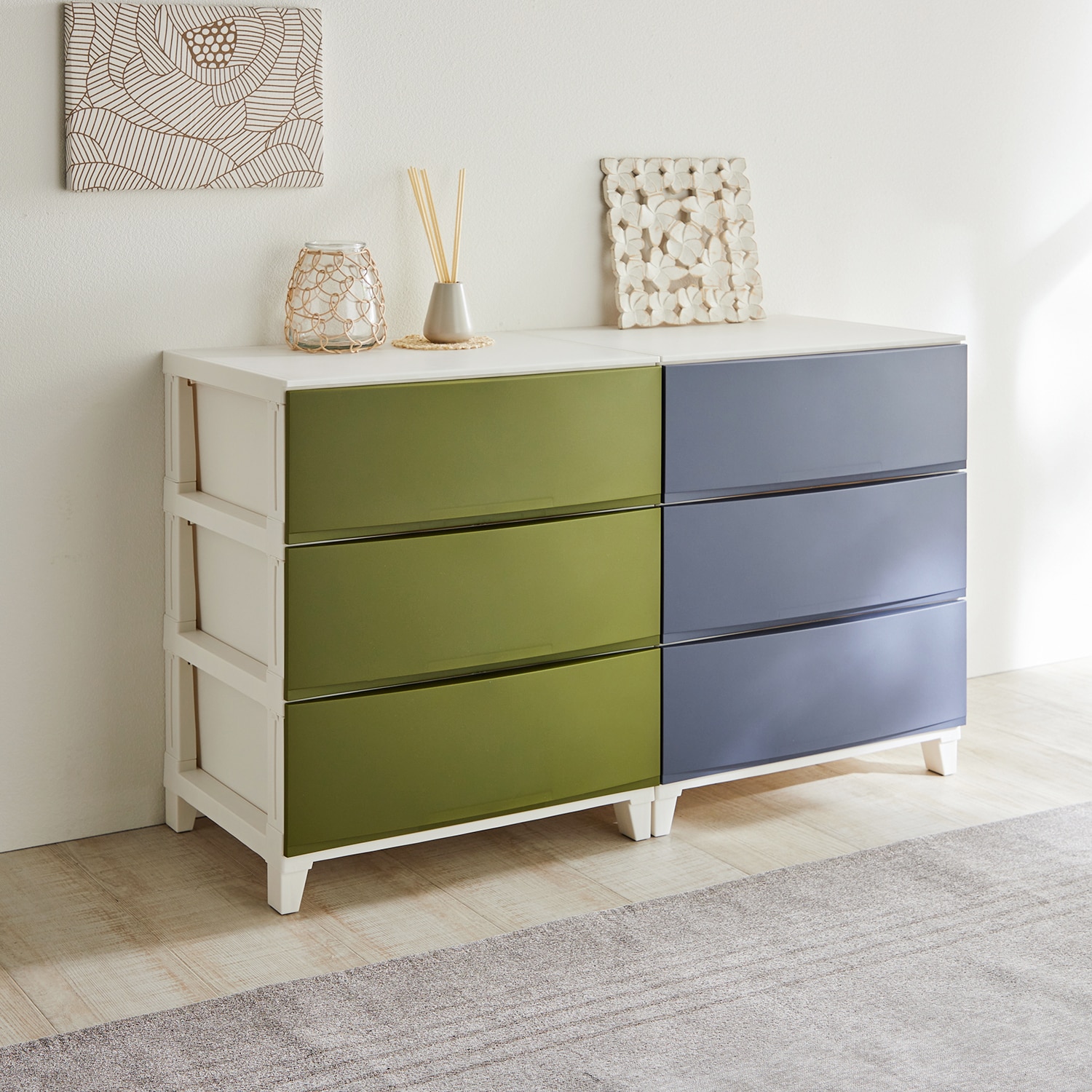 組立簡単！引出しスムーズ収納3段チェスト（幅54cm）＜奥行